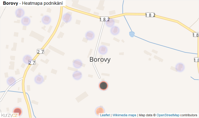 Mapa Borovy - Firmy v části obce.