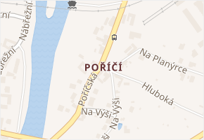 Poříčí v obci Boršov nad Vltavou - mapa části obce
