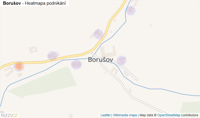 Mapa Borušov - Firmy v části obce.