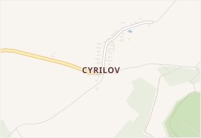 Cyrilov v obci Bory - mapa části obce