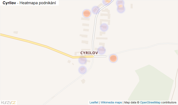 Mapa Cyrilov - Firmy v části obce.