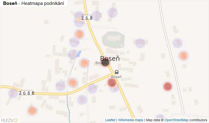 Mapa Boseň - Firmy v části obce.