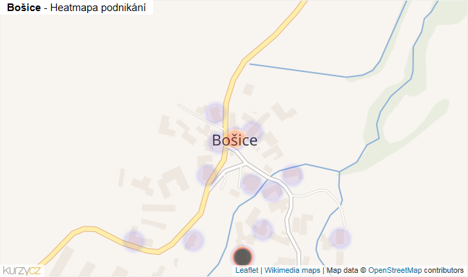 Mapa Bošice - Firmy v části obce.