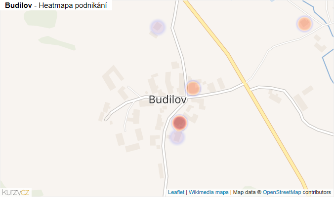 Mapa Budilov - Firmy v části obce.
