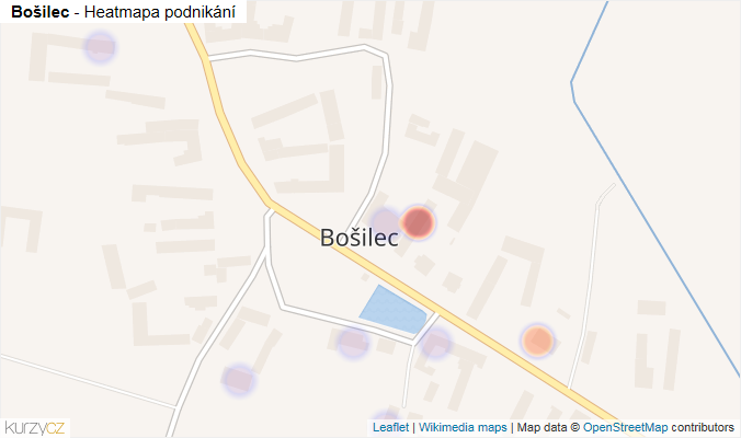 Mapa Bošilec - Firmy v části obce.