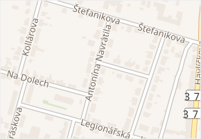 Antonína Navrátila v obci Boskovice - mapa ulice