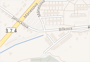 Bílkova v obci Boskovice - mapa ulice
