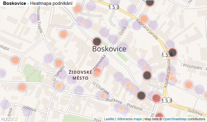 Mapa Boskovice - Firmy v části obce.