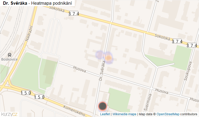 Mapa Dr. Svěráka - Firmy v ulici.