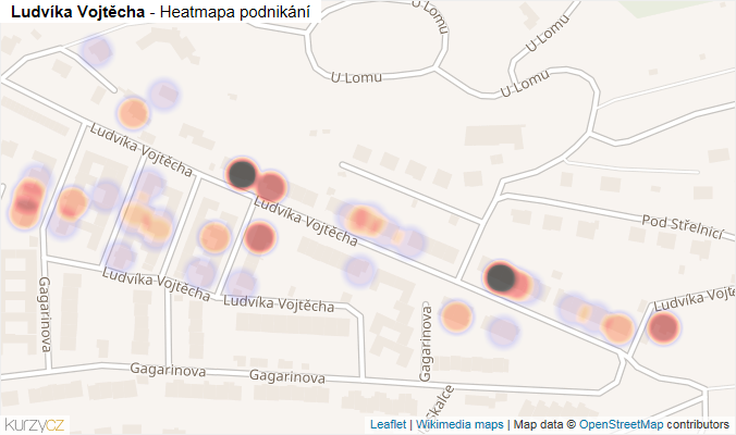 Mapa Ludvíka Vojtěcha - Firmy v ulici.
