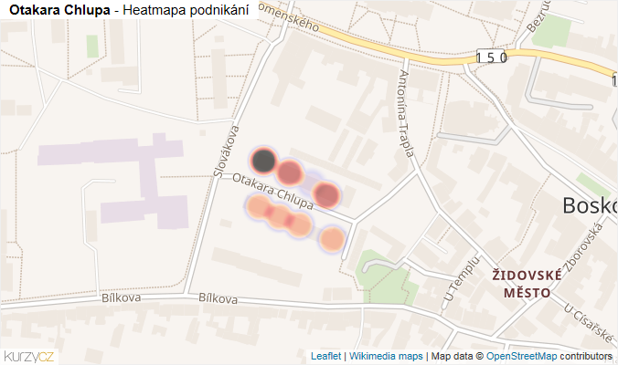 Mapa Otakara Chlupa - Firmy v ulici.