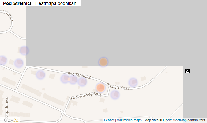 Mapa Pod Střelnicí - Firmy v ulici.