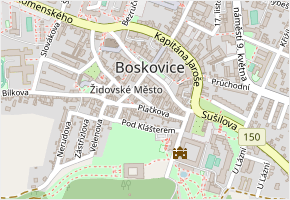 U Císařské v obci Boskovice - mapa ulice