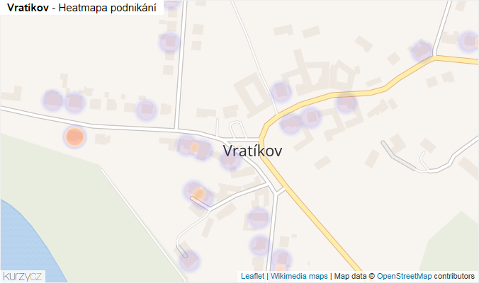 Mapa Vratíkov - Firmy v části obce.