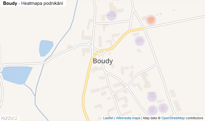Mapa Boudy - Firmy v části obce.