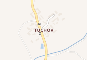 Tuchov v obci Bousov - mapa části obce