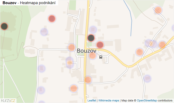 Mapa Bouzov - Firmy v části obce.