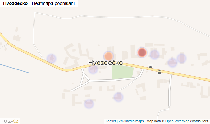 Mapa Hvozdečko - Firmy v části obce.