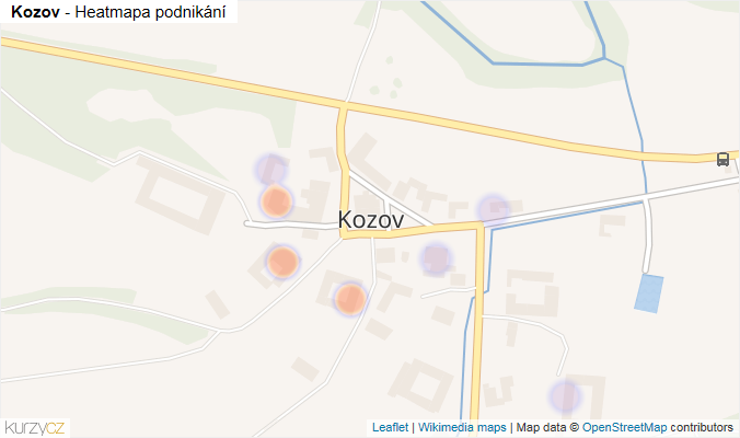 Mapa Kozov - Firmy v části obce.