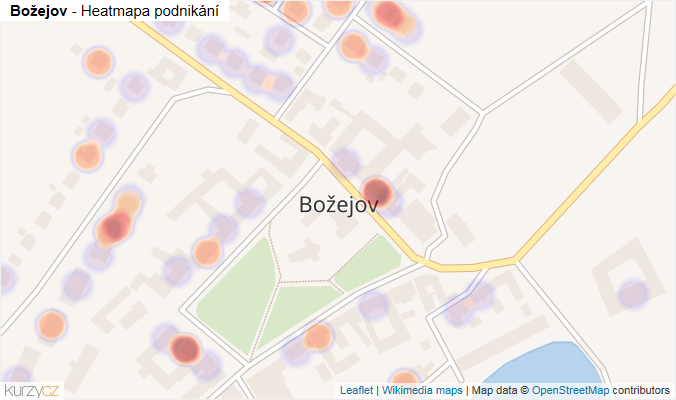 Mapa Božejov - Firmy v části obce.