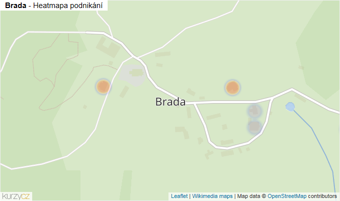 Mapa Brada - Firmy v části obce.