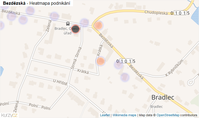 Mapa Bezdězská - Firmy v ulici.
