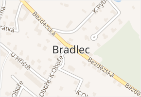 Bradlec v obci Bradlec - mapa části obce