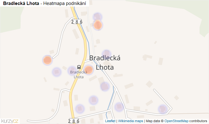 Mapa Bradlecká Lhota - Firmy v části obce.