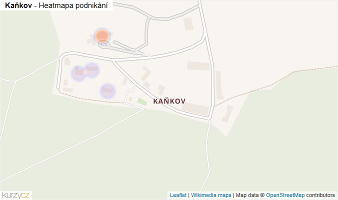 Mapa Kaňkov - Firmy v části obce.