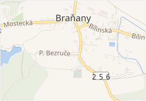 P. Bezruče v obci Braňany - mapa ulice