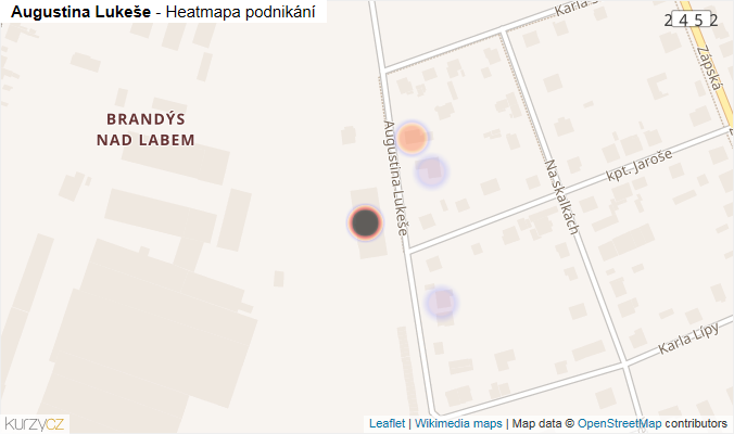 Mapa Augustina Lukeše - Firmy v ulici.