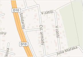 Čsl. armády v obci Brandýs nad Labem-Stará Boleslav - mapa ulice