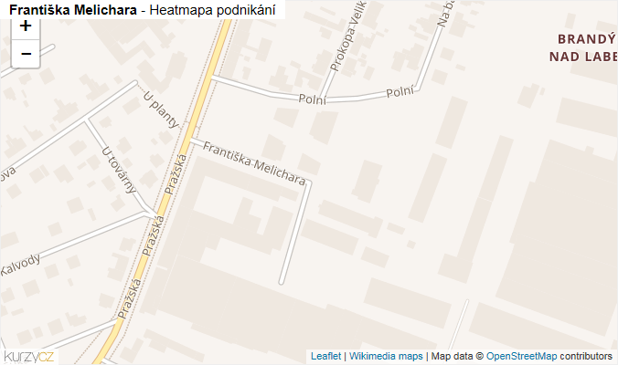 Mapa Františka Melichara - Firmy v ulici.