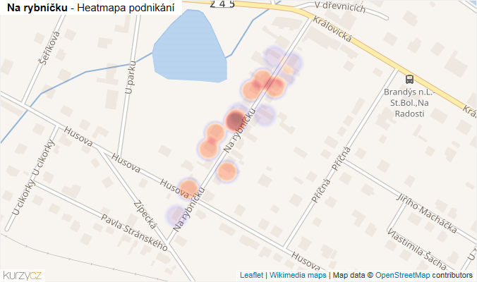 Mapa Na rybníčku - Firmy v ulici.