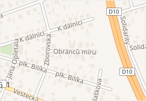 Obránců míru v obci Brandýs nad Labem-Stará Boleslav - mapa ulice