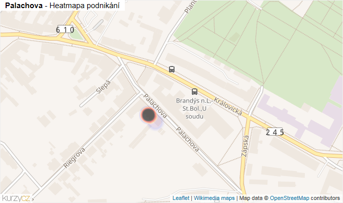 Mapa Palachova - Firmy v ulici.