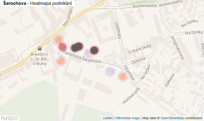 Mapa Šarochova - Firmy v ulici.
