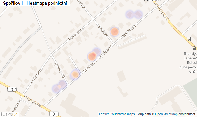 Mapa Spořilov I - Firmy v ulici.