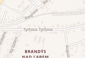 Tyršova v obci Brandýs nad Labem-Stará Boleslav - mapa ulice