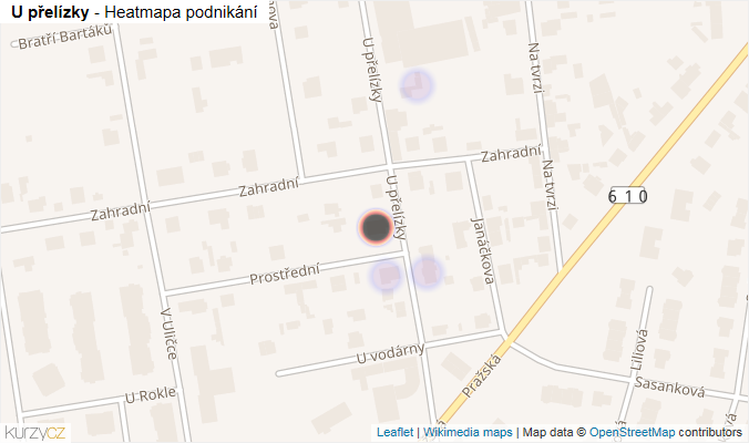 Mapa U přelízky - Firmy v ulici.