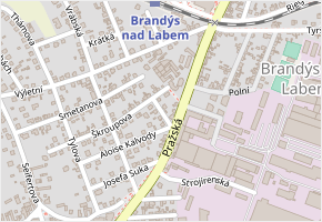 U továrny v obci Brandýs nad Labem-Stará Boleslav - mapa ulice