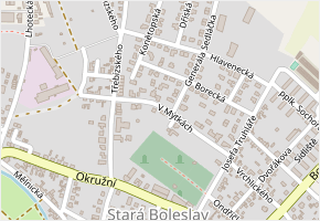 V Mýtkách v obci Brandýs nad Labem-Stará Boleslav - mapa ulice