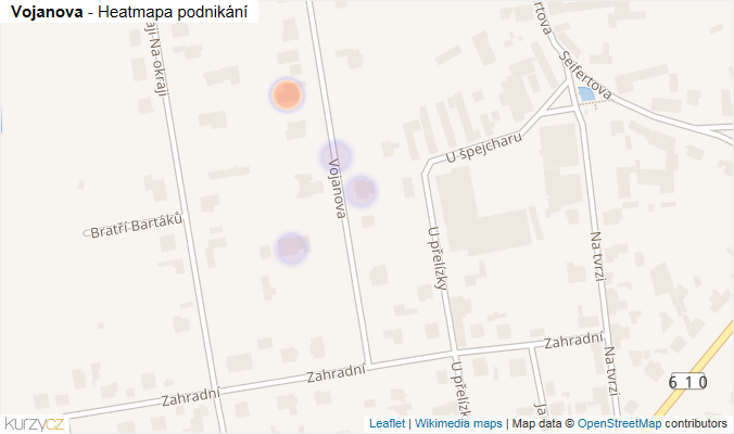 Mapa Vojanova - Firmy v ulici.