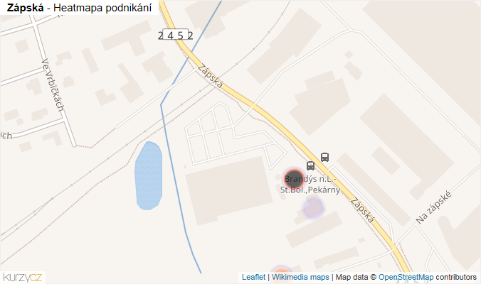 Mapa Zápská - Firmy v ulici.