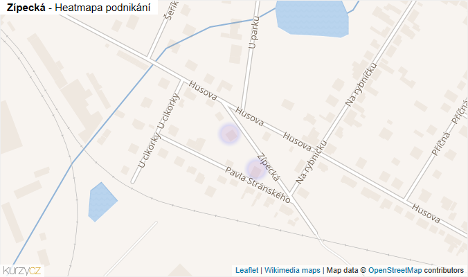 Mapa Zípecká - Firmy v ulici.