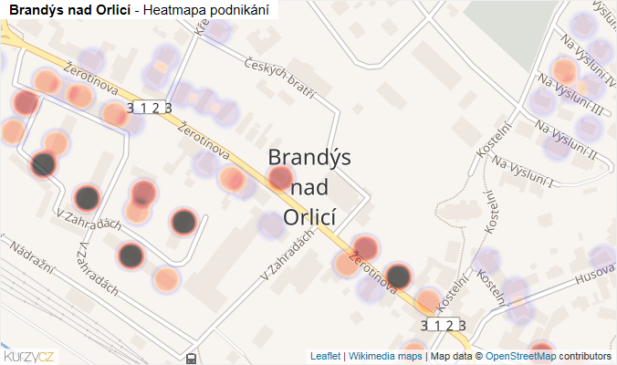 Mapa Brandýs nad Orlicí - Firmy v části obce.