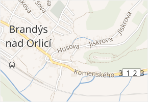 Hradní v obci Brandýs nad Orlicí - mapa ulice