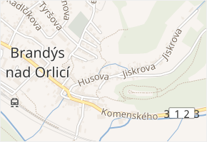 Husova v obci Brandýs nad Orlicí - mapa ulice