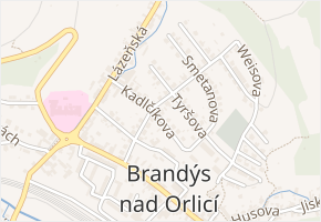 Kadlčíkova v obci Brandýs nad Orlicí - mapa ulice