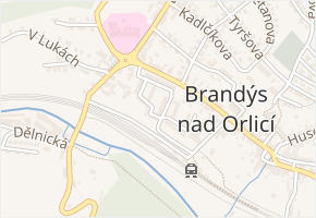 V Zahradách v obci Brandýs nad Orlicí - mapa ulice